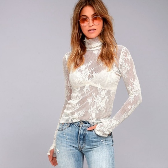 Free People White Lace Top Sweet Secrets - Picture 2 of 8